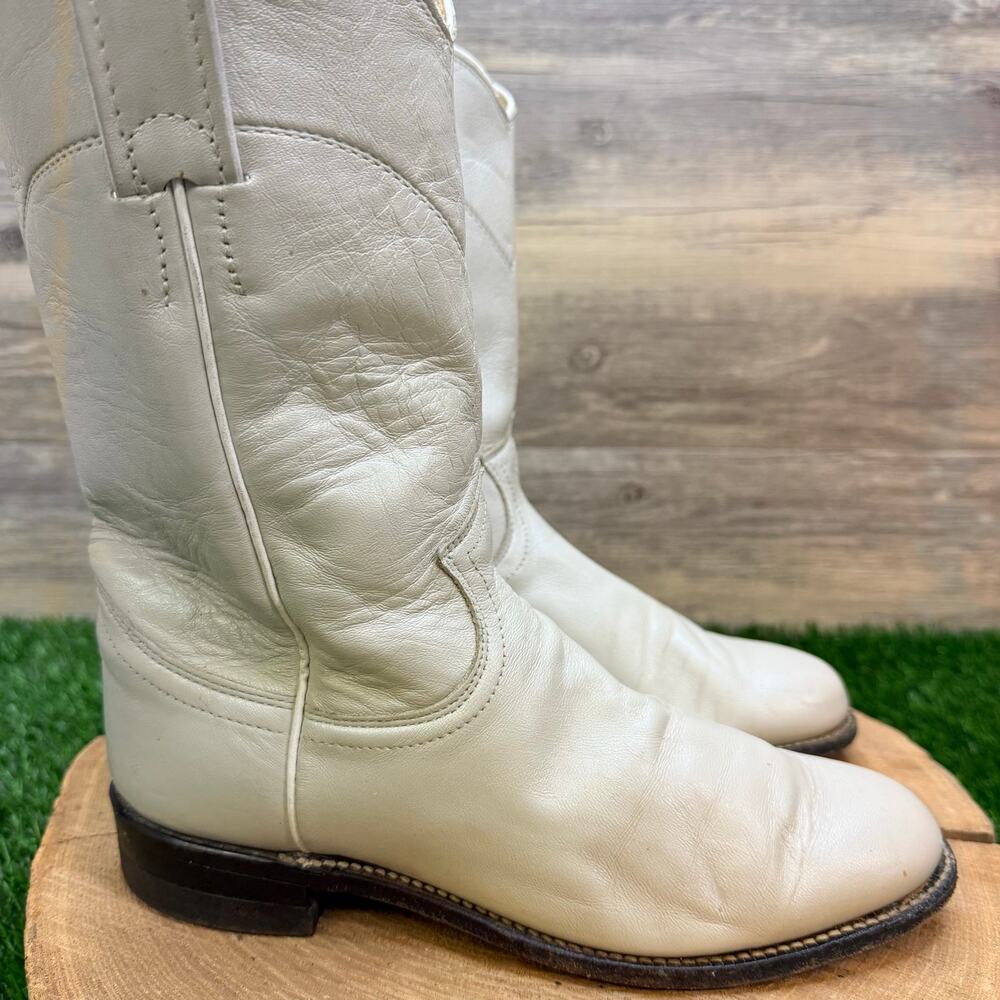 Justin Women - Size 6M - Vintage Ivory Roper Cowboy Boots L3713 - Picture 5 of 12